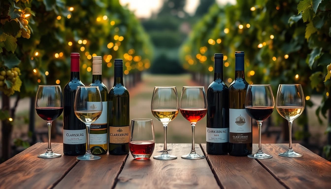 Experience the richness of Clarksburg wines in an elegant outdoor tasting setup.