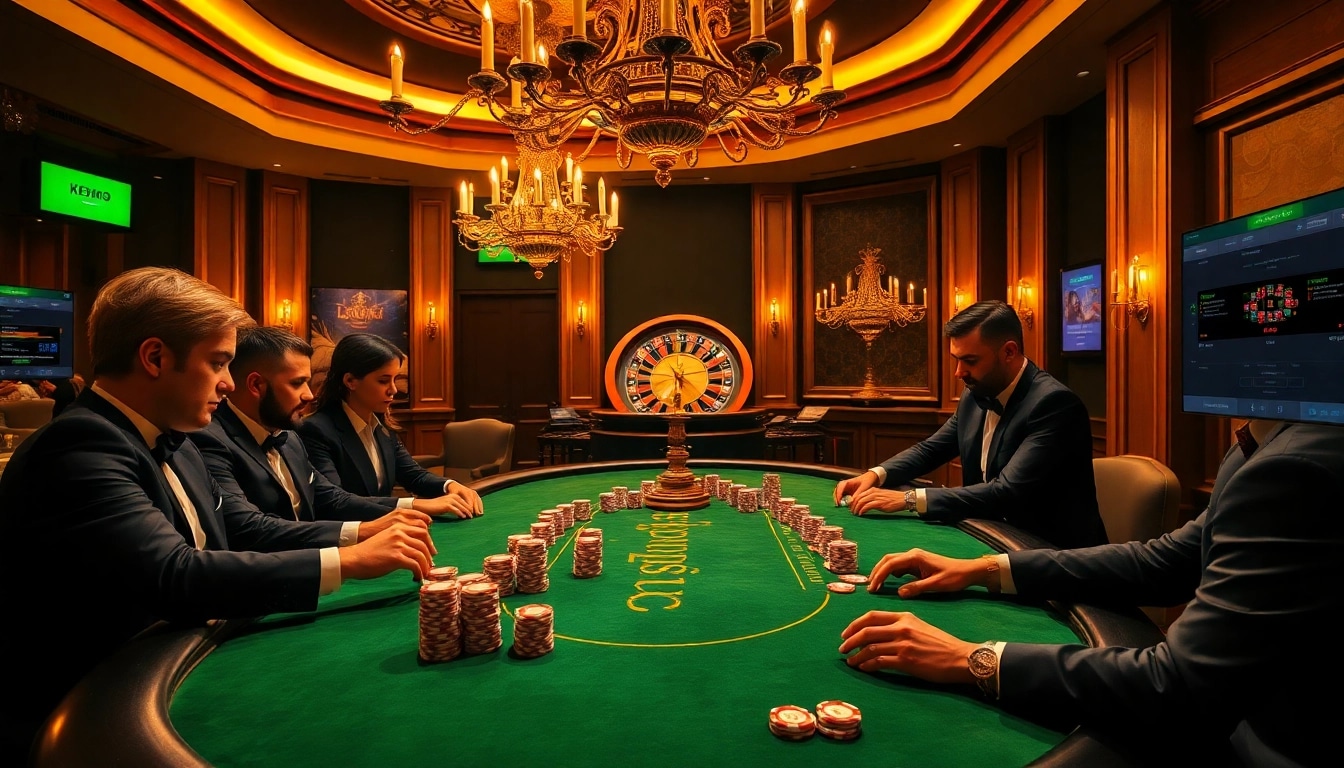 Engaging players at a luxurious poker table, reflecting the excitement of https://sv66.hu.net/ online gambling.