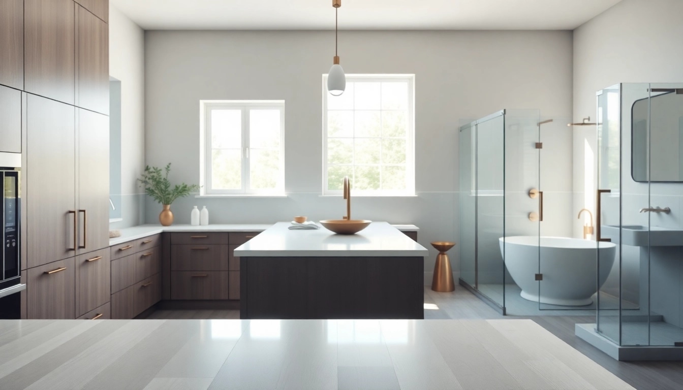 Transform your space with kitchen and bathroom renovation ideas highlighting modern elegance.