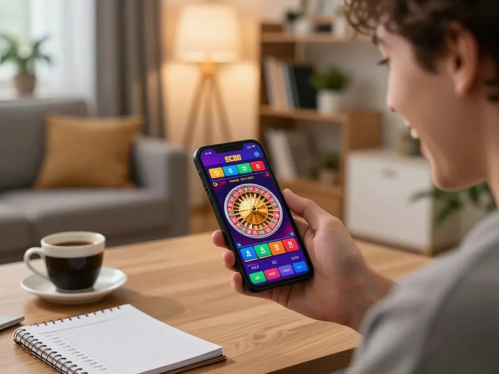 Enjoying the SC88 app for online gaming excitement with roulette wheel action.