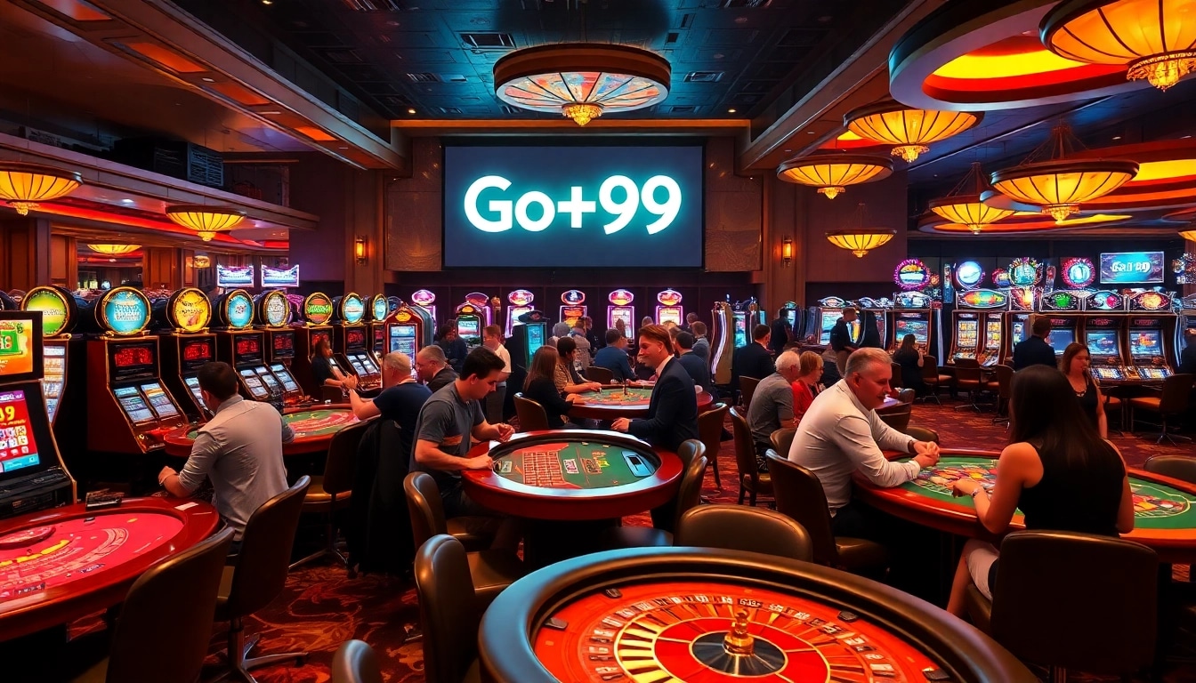 Engaging in a high-stakes game featuring the go+99 brand in a luxurious casino.