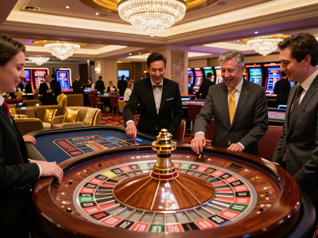 Engaging roulette gameplay at a 99Win casino with players placing bets and thrilled expressions