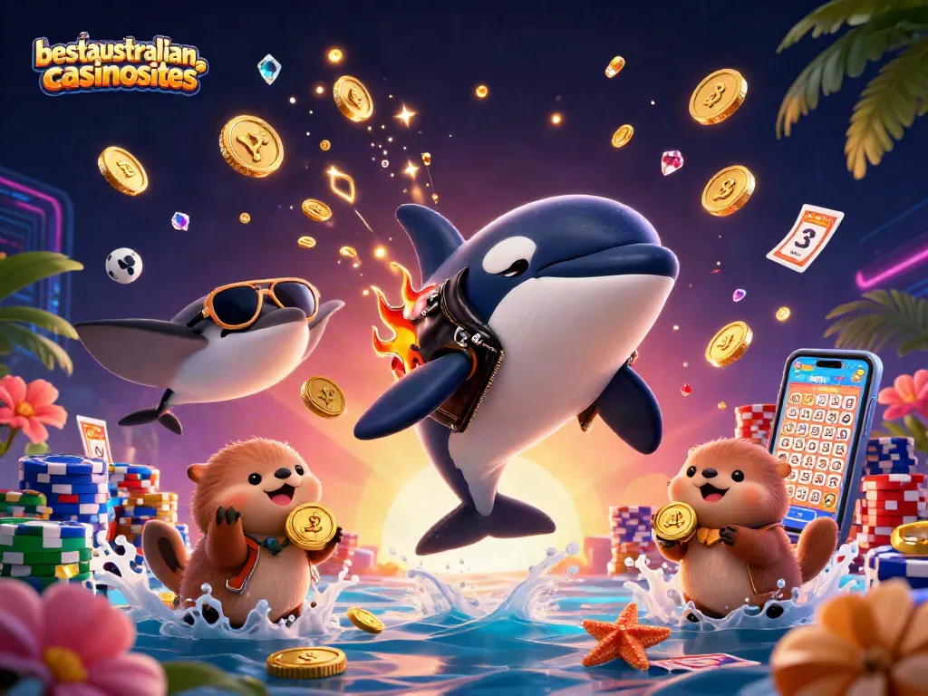 Engage in exciting bingo games at bestaustraliancasinosites with an orca whale and sea otters.