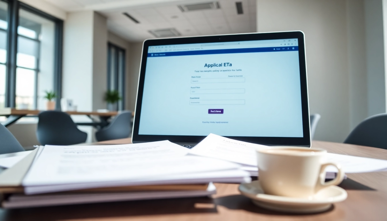 Complete the uk eta online application easily with a modern digital interface in a professional workspace.