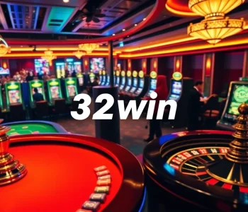 Experience thrilling casino action at 32win with vibrant games, poker tables, and slot machines.