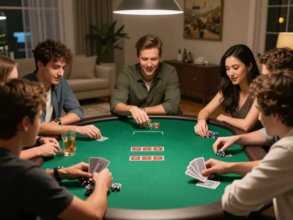 Manclub players enjoying a competitive poker night, showcasing strategic gameplay and engagement