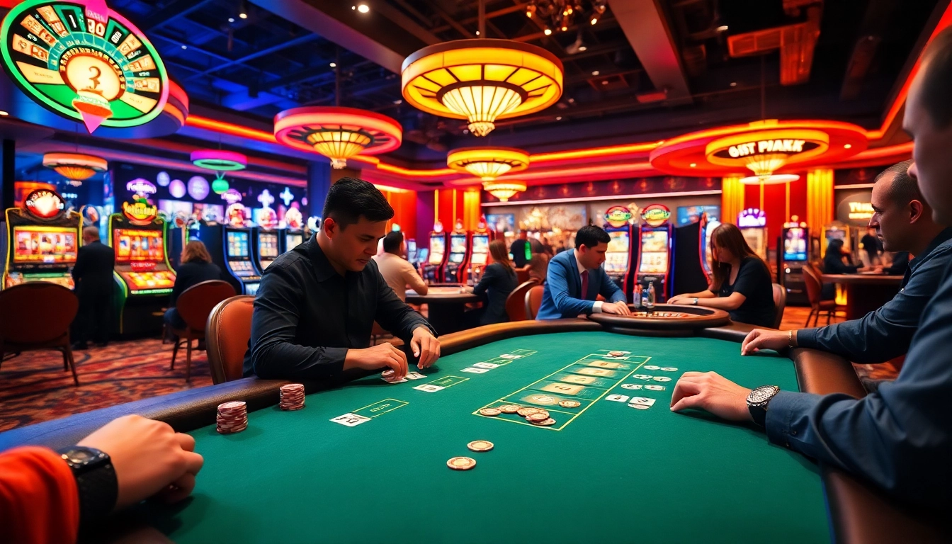 Orlando property insurance claims help navigating a thrilling casino atmosphere with poker tables.