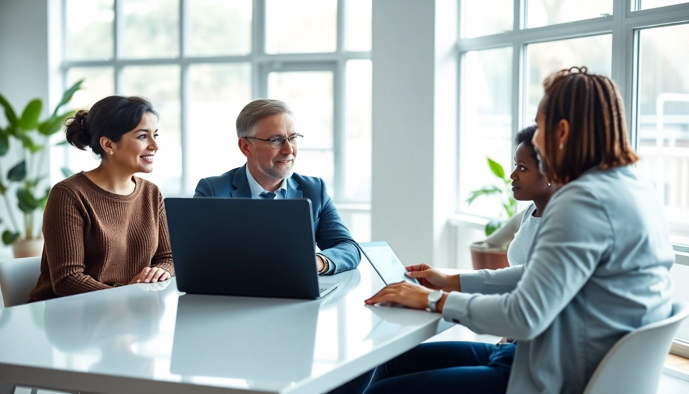 Engaging fiduciary financial advisor near me assisting a family in a professional setting.