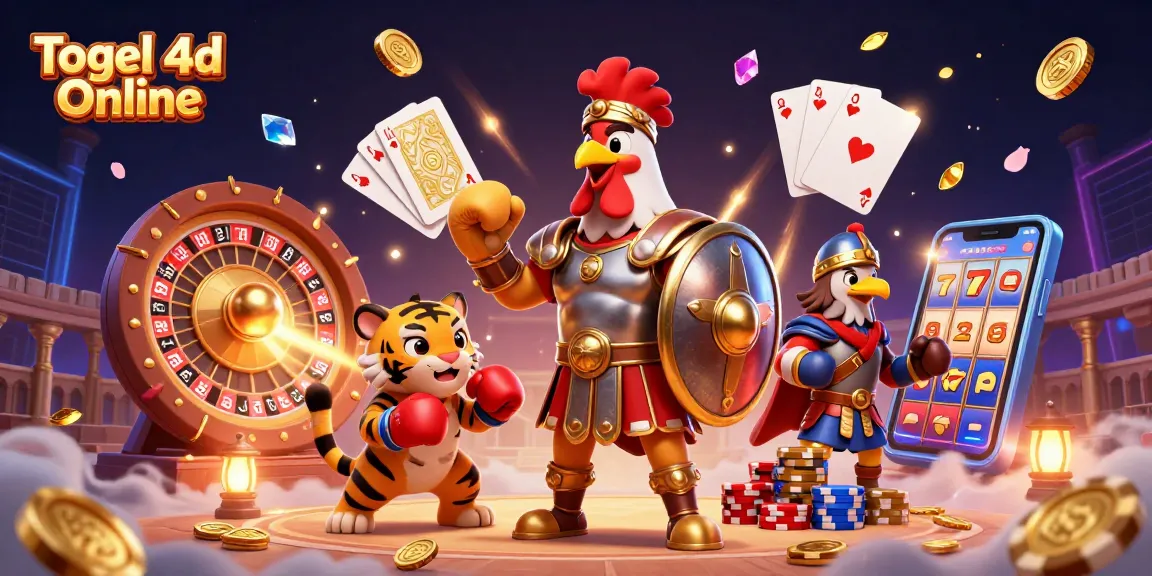 Engage in Togel 4d Online with excitement and dynamic elements in this casino-themed illustration.